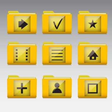 Typical mobile phone apps and services icons clipart