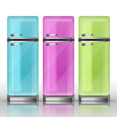 Front view of a refrigerators - vector illustration clipart