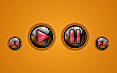 control panel of media player clipart