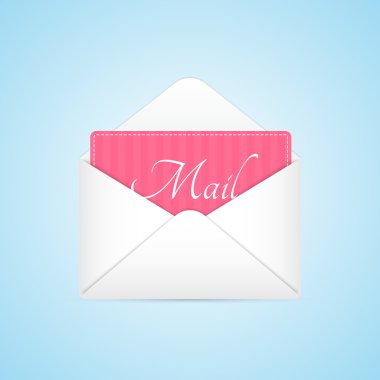 Opened Envelope with Pink Paper Sheet clipart