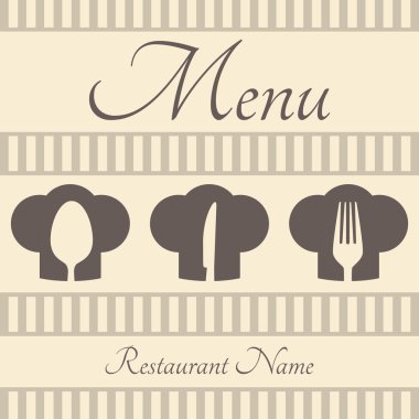 Restaurant sign menu with spoon, fork and knife clipart