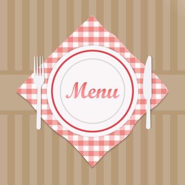 Restaurant sign menu with fork and knife clipart