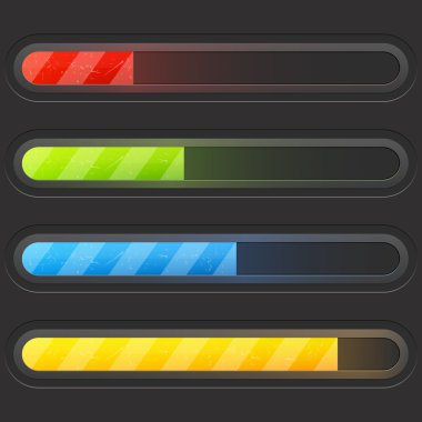 Modern color loading bars set clipart