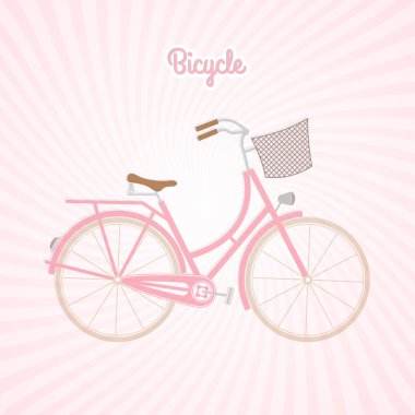 pink bicycle, vector design clipart