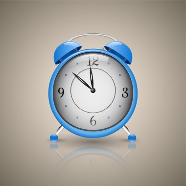 Alarm Clock. Classic alarm clock. Blue clipart