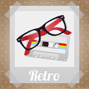 Retro hipster items, vector design clipart