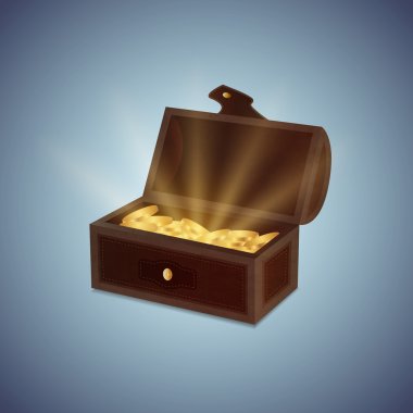 a chest of gold coins clipart