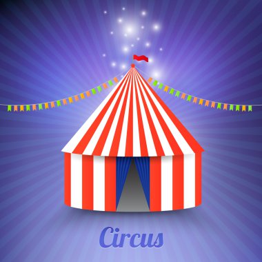 Circus marquee tent isolated clipart