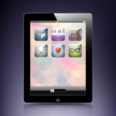 Tablet computer - mobile phone, vector. clipart
