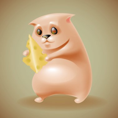 Hamster With Cheese Vector clipart