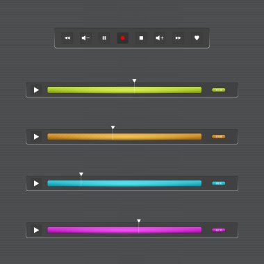 Vector illustration of audio or video bar for web clipart