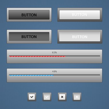 Modern color loading bars set clipart