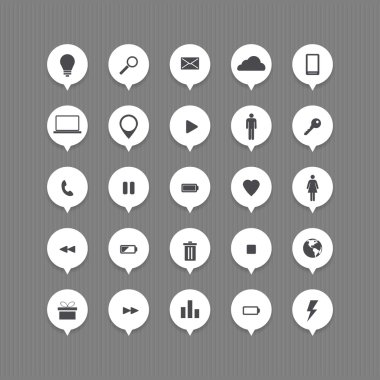 computer and internet web icons buttons set clipart