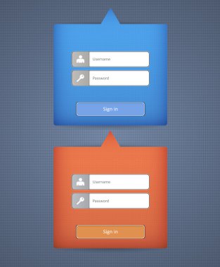 Template login form. Vector clipart