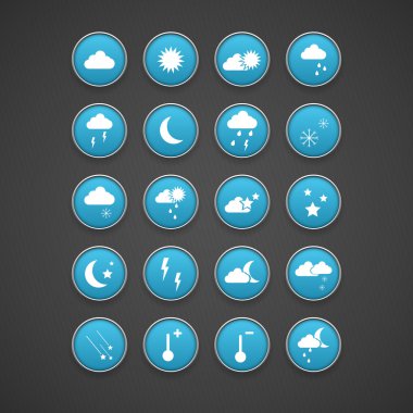 Weather Blue Icons, vector design clipart