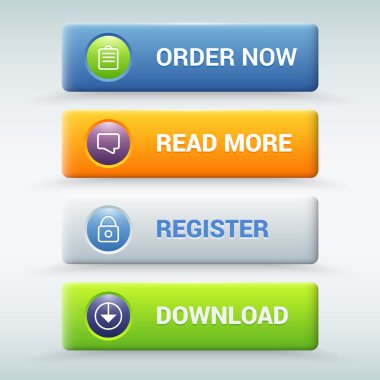 online alışveriş için renkli web elemanları vektör çizim