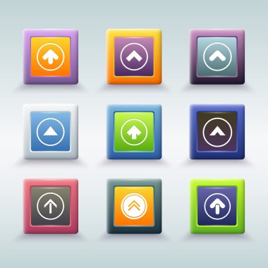 web button with arrow icons clipart