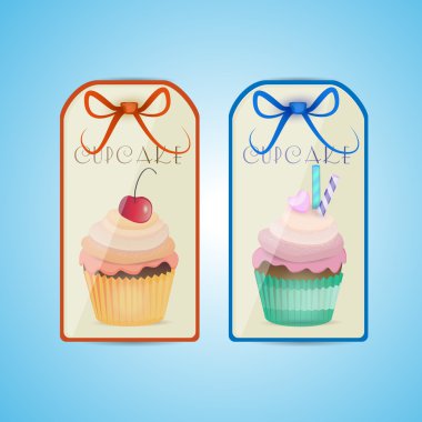 Cupcake etiketleri, vektör tasarımı