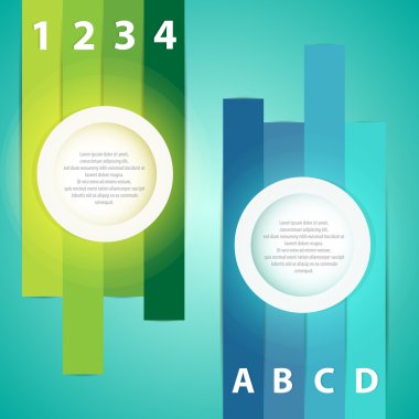 Colorful presentations with letters and numbers clipart