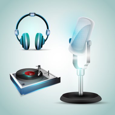 audio tools vector icons clipart