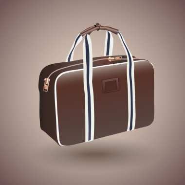 Traveler's kahverengi bavul vektör