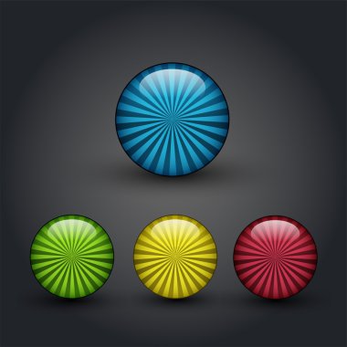 Vector color buttons,  vector illustration   clipart
