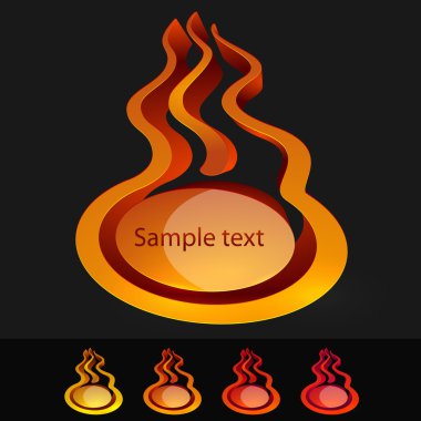 Fire Icons vector set clipart