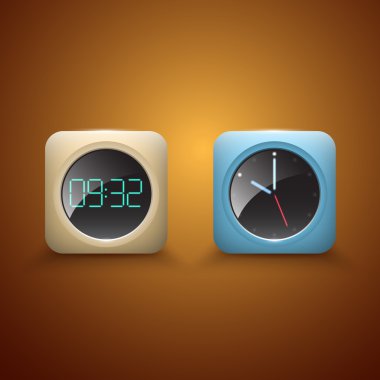 Different Clocks vector icons clipart