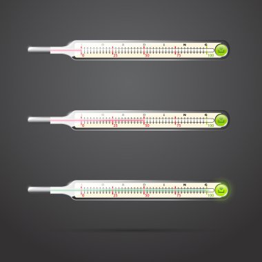 Traditional medical thermometer. Vector illustration clipart