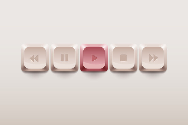 Multimedia Buttons Illustration Vector