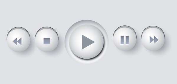 Multimedia Buttons Illustration Vector
