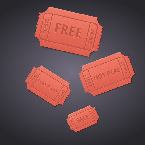 Old Vector vintage paper sale coupons