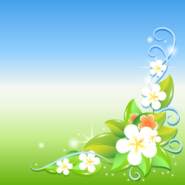 Greeting card with flowers. Vector.