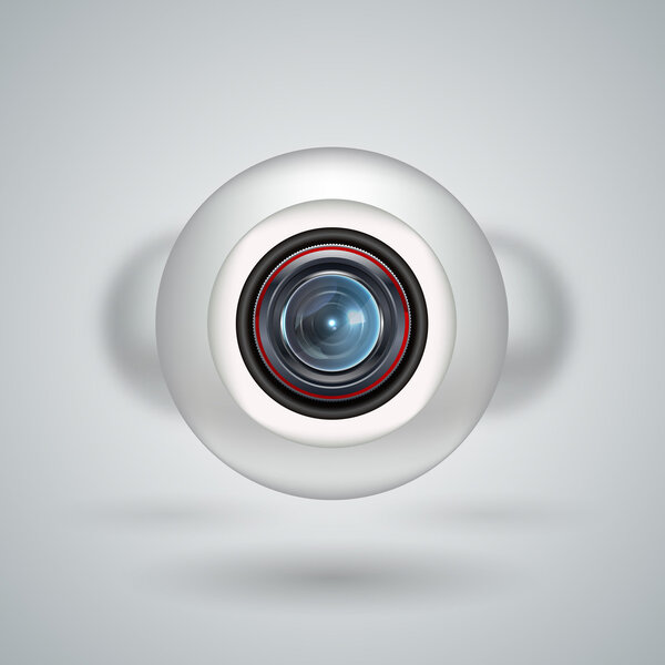 Realistic white webcam, vector design