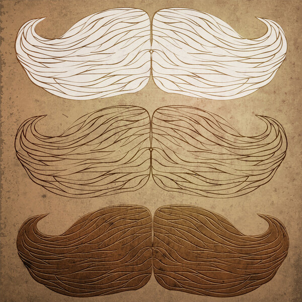 Vector grunge background with mustaches.