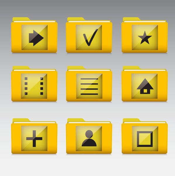 Typical mobile phone apps and services icons