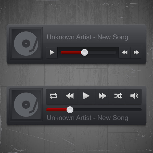 control panel of media player