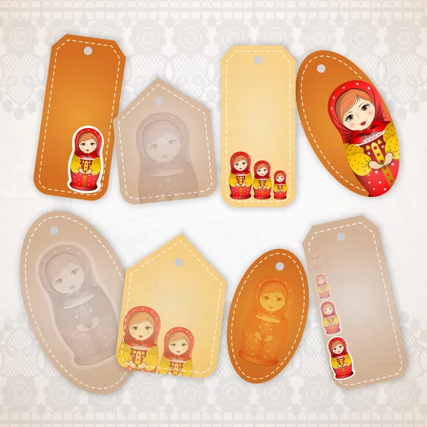 Banery Matryoshka Projekt Wektor — Wektor stockowy