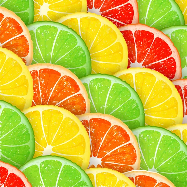 Citrus Segments Seamless Background — Stock Vector