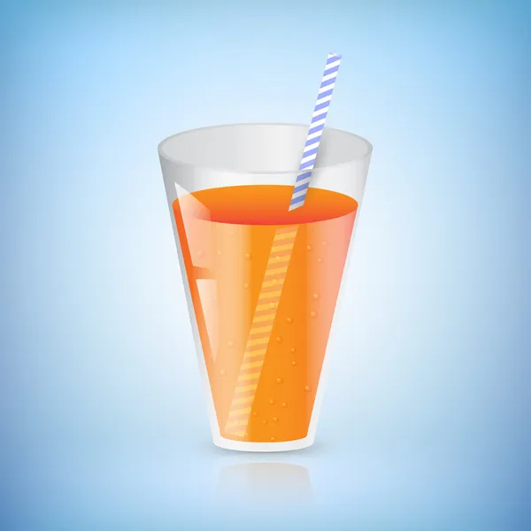 Bicchiere Succo Con Vettore Paglia — Vettoriale Stock