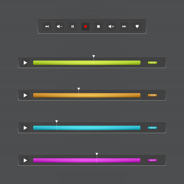 Vector illustration of audio or video bar for web