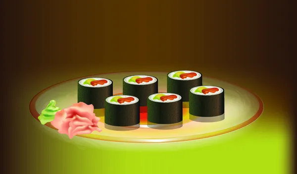 Sushi Vector Kunst Vector Design — Stockvector