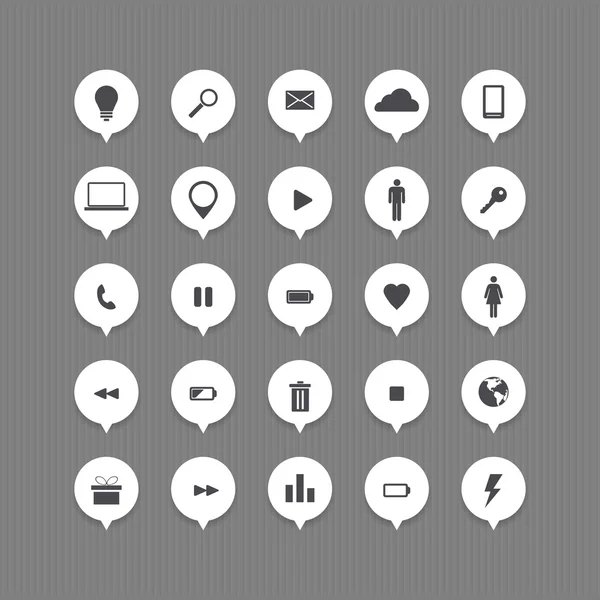 Computer Internet Web Icons Buttons Set — Stock Vector