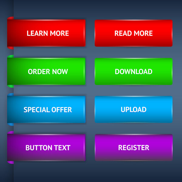 Web site design template navigation elements with icons set: Navigation menu bars