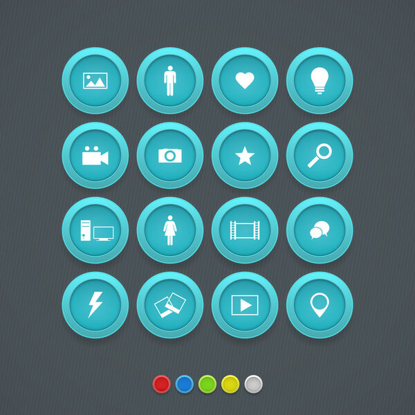 computer and internet web icons buttons set