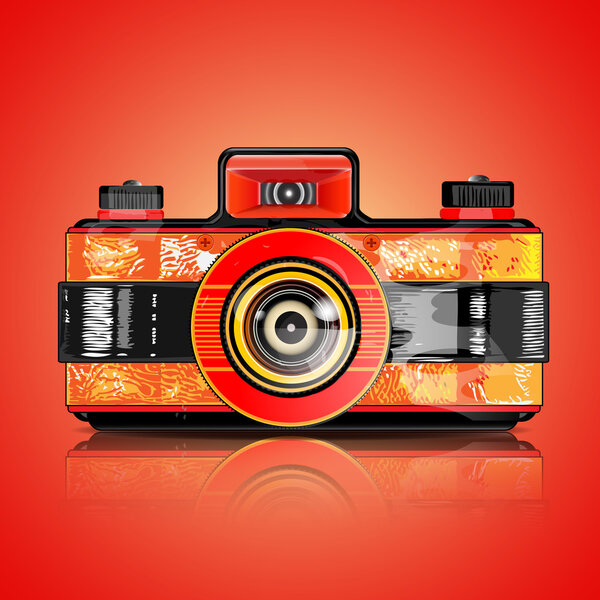 Vector design of retro camera