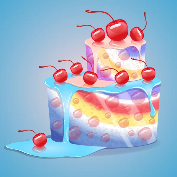 stock vector Yummy Cherry Cake. Vector