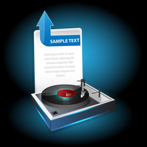 Виниловый игрок. Векторный дизайн
