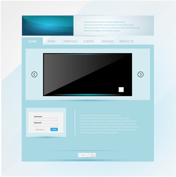 Web site design template, vector.