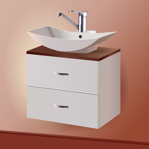 Washing sink. Vector design